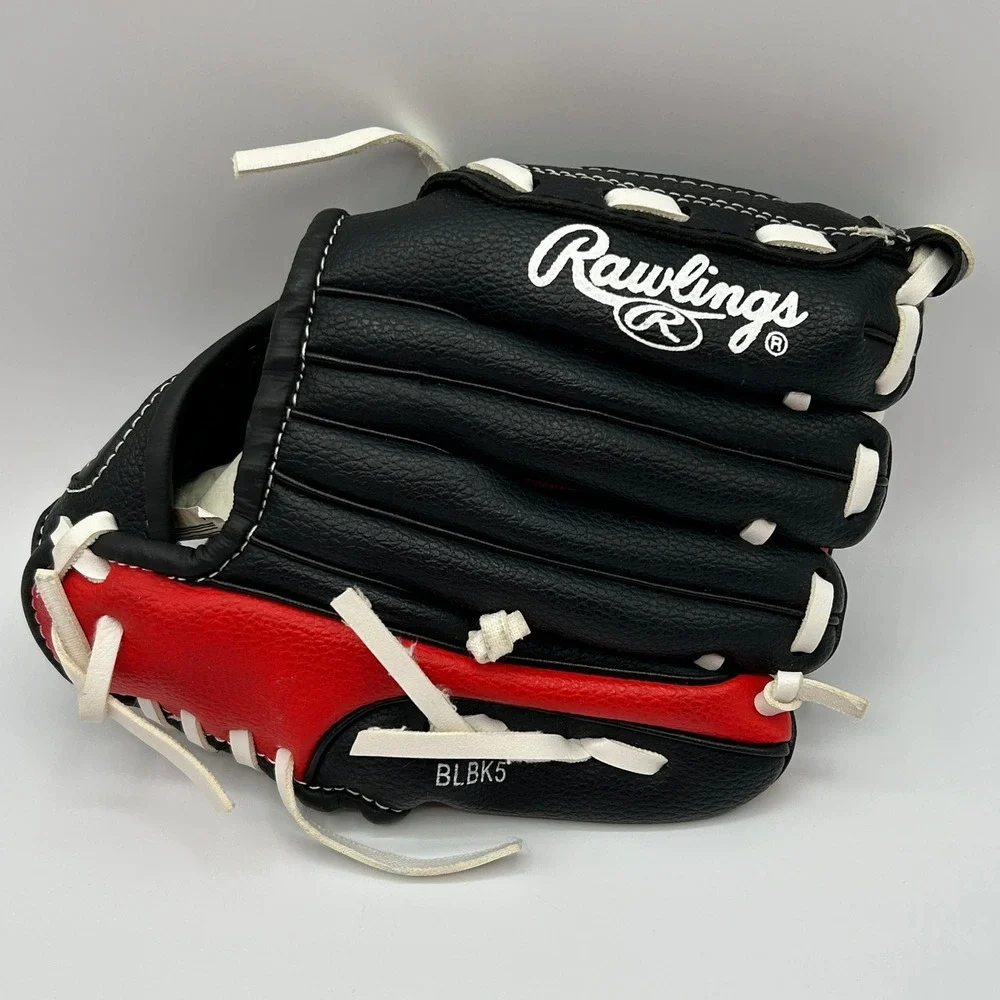 Rawlings PL85SB Black Red Youth Baseball Glove Basket Web 8.5